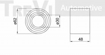 TREVI AUTOMOTIVE wb1888 -  Комплект подшипника ступицы колеса